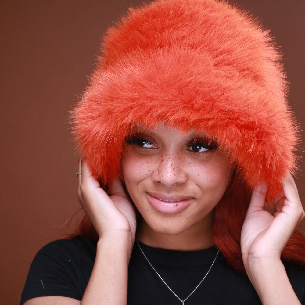 Stylish Orange Fur Hat